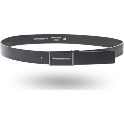 PASEK Emporio Armani. Czarne paski męskie Emporio Armani, w paski, ze skóry. Za 479,00 zł.