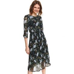 Plisowana sukienka midi w kwiaty. Sukienki damskie Top Secret, na co dzień, na lato, w kwiaty, biznesowe, z okrągłym kołnierzem, bez rękawów, midi, plisowane. W wyprzedaży za 89,99 zł.