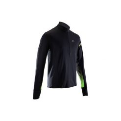 Bluza DO BIEGANIA DŁUGI RĘKAW KIPRUN WARM LIGHT MĘSKA. Czarne bluzy męskie rozpinane marki KALENJI, z elastanu, z długim rękawem, długie. Za 99,99 zł.