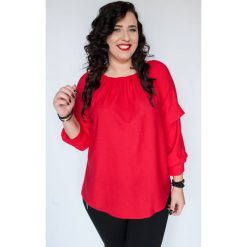 Czerwona bluzka Angela hiszpanka MODA XXL. Czerwone bluzki damskie Moda Size Plus Iwanek, xl, bez wzorów, bez kołnierzyka, bez rękawów. Za 109,00 zł.