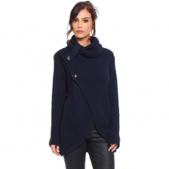 Kardigan "Stone" w kolorze granatowym. Niebieskie kardigany damskie marki Cosy Winter, s, ze splotem. W wyprzedaży za 181,95 zł.