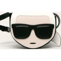 Karl Lagerfeld - Nerka skórzana. Czarne nerki damskie KARL LAGERFELD, w paski, ze skóry, casualowe, małe, bez dodatków. Za 999,90 zł.