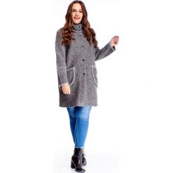 Płaszcz zapinany na guziki szary. Szare płaszcze damskie Tagless, m, bez wzorów, z wełny, plus size. Za 199,00 zł.