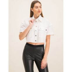 Koszula Hugo Emora 50422167. Białe bluzki damskie HUGO, bez wzorów, z bawełny, bez kołnierzyka, bez rękawów. W wyprzedaży za 459,00 zł.