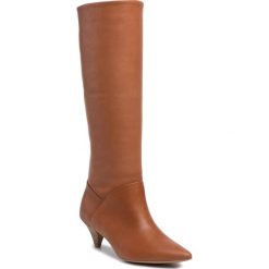 Kozaki L37 - Open Mind High S48 Brown. Pomarańczowe kozaki damskie L37, ze skóry, bez obcasa, bez zapięcia. W wyprzedaży za 629,00 zł.