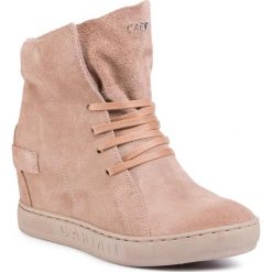 Sneakersy CARINII - B3519 NS-N08-000-000-B88. Brązowe półbuty damskie Carinii, na co dzień, bez wzorów, ze skóry, bez obcasa, na koturnie, bez zapięcia. Za 439,00 zł.