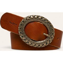 Pepe Jeans - Pasek skórzany Anya. Pomarańczowe paski damskie Pepe Jeans, w paski, z jeansu. W wyprzedaży za 159,90 zł.
