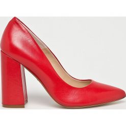 Solo Femme - Czółenka. Czerwone buty ślubne damskie marki Solo Femme, ze skóry, na obcasie. Za 339,90 zł.