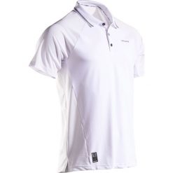 Koszulka Polo Do Tenisa Tpo 500 Dry Męska. Białe koszulki męskie ARTENGO, m, bez wzorów, z elastanu, polo, bez rękawów, tenisowe. Za 49,99 zł.