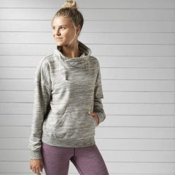 Bluzy rozpinane damskie: BLUZA EL MARBLE COWL NECK CHALK