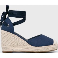 Answear - Espadryle Ideal Shoes. Niebieskie koturny damskie ANSWEAR, bez wzorów, z materiału, bez obcasa, na obcasie. W wyprzedaży za 89,90 zł.