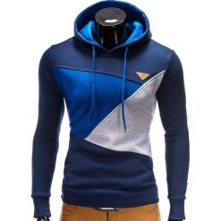 Bejsbolówki męskie: BLUZA MĘSKA Z KAPTUREM B342 – GRANATOWA