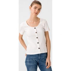 Vero Moda Helsinki Top Biały. Białe bluzki damskie Vero Moda, s, bez wzorów, z elastanu, bez kołnierzyka, z krótkim rękawem. Za 73,95 zł.