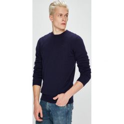 Trussardi Jeans - Sweter. Niebieskie swetry męskie Trussardi Jeans, xxl, bez wzorów, z bawełny, z okrągłym kołnierzem, bez kaptura. W wyprzedaży za 299,90 zł.