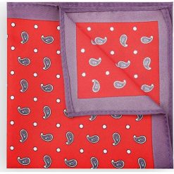 Poszetka Czerwona Paisley. Czerwone poszetki męskie marki LANCERTO, paisley, klasyczne. Za 79,90 zł.