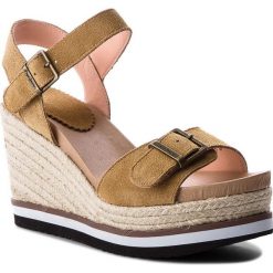 Espadryle PEPE JEANS - Meier Leire PLS90308 Tobacco 859. Brązowe espadryle damskie marki Pepe Jeans, z jeansu, na obcasie. W wyprzedaży za 239,00 zł.