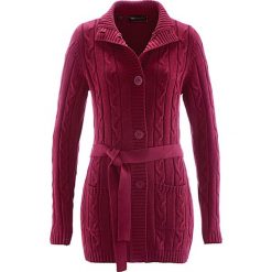 Długi sweter rozpinany bonprix czerwony klonowy. Czerwone kardigany damskie bonprix. Za 109,99 zł.
