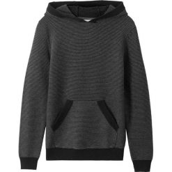 Sweter chłopięcy dzianinowy z kapturem bonprix czarno-szary. Czarne swetry chłopięce bonprix, bez wzorów, z dzianiny, z kapturem. Za 74,99 zł.