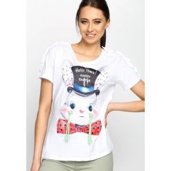 Biały T-shirt Happy Easter. Białe bluzki damskie Born2be, l. Za 39,99 zł.