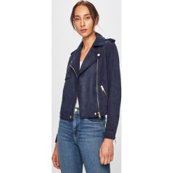 Armani Exchange - Ramoneska. Niebieskie kurtki damskie Armani Exchange, s, bez wzorów, z elastanu, krótkie. Za 1049,00 zł.