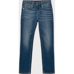 Tommy Hilfiger - Jeansy dziecięce Scanton 128-176 cm. Niebieskie spodnie chłopięce TOMMY HILFIGER, bez wzorów, z elastanu. W wyprzedaży za 179,90 zł.