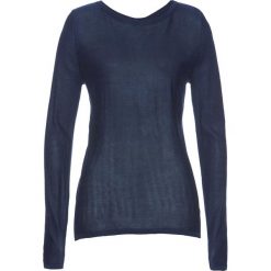 Sweter z cekinami bonprix ciemnoniebieski. Niebieskie swetry damskie bonprix, bez wzorów, bez rękawów, bez kaptura. Za 109,99 zł.