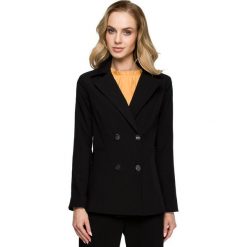 Żakiet dwurzędowy - czarny. Czarne żakiety damskie Style, s, bez wzorów, z elastanu. Za 219,00 zł.