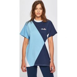 Ellesse - Top. Niebieskie bluzki damskie Ellesse, l, bez wzorów, z bawełny, z okrągłym kołnierzem, z krótkim rękawem. W wyprzedaży za 89,90 zł.