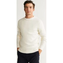 Mango Man - Sweter Tore. Niebieskie swetry męskie Mango Man, s, bez wzorów, z elastanu, z okrągłym kołnierzem, bez kaptura. Za 199,90 zł.