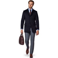Płaszcz Granatowy Jarred. Niebieskie płaszcze męskie marki LANCERTO, na jesień, m, z bawełny, eleganckie. W wyprzedaży za 499,90 zł.