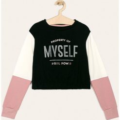 Blukids - Bluza dziecięca 140-170 cm. Czarne bluzy dziewczęce Blukids, z aplikacjami, z elastanu, bez rękawów, bez kaptura. Za 79,90 zł.