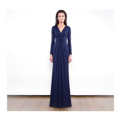 Suknia Pamela Maxi - Navy Blue. Niebieskie sukienki damskie milita nikonorov, bez wzorów, wizytowe, bez kołnierzyka, bez rękawów, maxi, kopertowe. Za 790,00 zł.