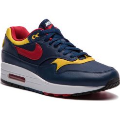 Buty NIKE - Air Max 1 Premium 875844 403 Navy/Gym Red/Vivid Sulfur. Niebieskie halówki męskie marki Nike, z materiału, nike air max. W wyprzedaży za 419,00 zł.
