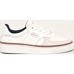 Gant - Buty skórzane Denver. Białe buty sportowe męskie GANT, ze skóry, na sznurówki. W wyprzedaży za 349,90 zł.