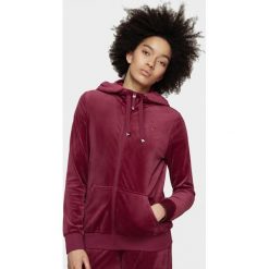 Bluza damska. Bluzy damskie xs, bez wzorów, z weluru, bez rękawów, z kapturem. W wyprzedaży za 99,99 zł.