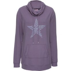 Bluzy damskie: Bluza z dużym kołnierzem bonprix matowy lila