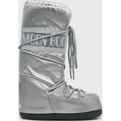 Moon Boot - Śniegowce Glance. Szare śniegowce damskie marki Moon Boot, z materiału, na sznurówki. W wyprzedaży za 449,90 zł.