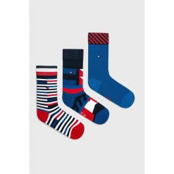 Tommy Hilfiger - Skarpetki dziecięce (3-pack). Różowe skarpetki dziewczęce TOMMY HILFIGER, bez wzorów, z elastanu. W wyprzedaży za 49,90 zł.