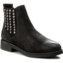 Botki TAMARIS - 1-25936-39 Black 001. Szare botki damskie na obcasie marki Tamaris, z materiału, na sznurówki. W wyprzedaży za 199,00 zł.