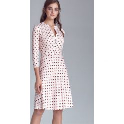 Sukienka w bordo grochy. Sukienki damskie NIFE, na co dzień, na zimę, xl, w grochy, z poliesteru, biznesowe, bez kołnierzyka, bez rękawów, midi, proste. Za 219,00 zł.