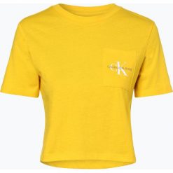 Calvin Klein Jeans - T-shirt damski, żółty. Żółte t-shirty damskie Calvin Klein Jeans, xs, bez wzorów, z bawełny, bez kołnierzyka. Za 99,95 zł.