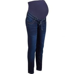 Dżinsy ciążowe bonprix ciemnoniebieski "stone". Niebieskie jeansy damskie bonprix, moda ciążowa. Za 149,99 zł.