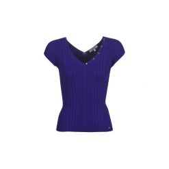 T-shirty z krótkim rękawem Morgan MPON. Niebieskie t-shirty damskie marki Morgan, s, bez wzorów, bez kołnierzyka. Za 129,00 zł.