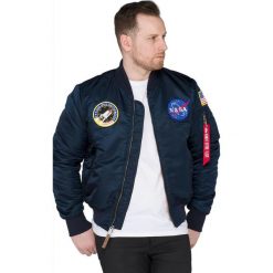 Kurtka Bomberka Alpha Industries MA-1 VF NASA 166107-07 - niebieski. Niebieskie kurtki męskie Alpha Industries, xxl, bez wzorów, bez kaptura. Za 616,99 zł.