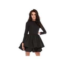 Sukienka OOH LA LA Black. Czarne sukienki damskie Ooh la la, m, bez wzorów, wizytowe, bez kołnierzyka, z długim rękawem, długie, rozkloszowane. Za 289,00 zł.
