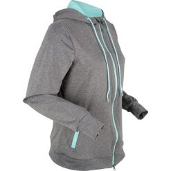 Bluza rozpinana treningowa bonprix czarny melanż - morski pastelowy. Czarne bluzy damskie marki bonprix, bez wzorów, bez rękawów, z kapturem. Za 129,99 zł.