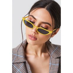 Okulary przeciwsłoneczne damskie: NA-KD Trend Okulary przeciwsłoneczne retro – Yellow