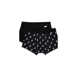 Bielizna męska Happy Socks - 2Pack Flash Trunk (FLA96-9000). Czarna bokserki męskie Happy Socks, z materiału. Za 119,90 zł.