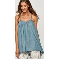 Answear - Bluzka jeansowa Answear Lab. Niebieskie bluzki damskie ANSWEAR, s, bez wzorów, z bawełny, casualowe, z okrągłym kołnierzem, bez rękawów. Za 69,90 zł.