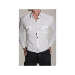 Koszula BLACK COLT COWBOY 2. Białe koszule męskie marki Guns&tuxedos, bez wzorów, z tkaniny, klasyczne, z klasycznym kołnierzykiem, bez rękawów. Za 399,00 zł.